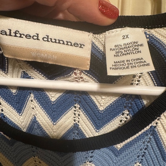 Alfred Dunner Chevron Knit Plus Size Women’s Sweater Long Sleeve Zigzag Sz 2X - Picture 5 of 9